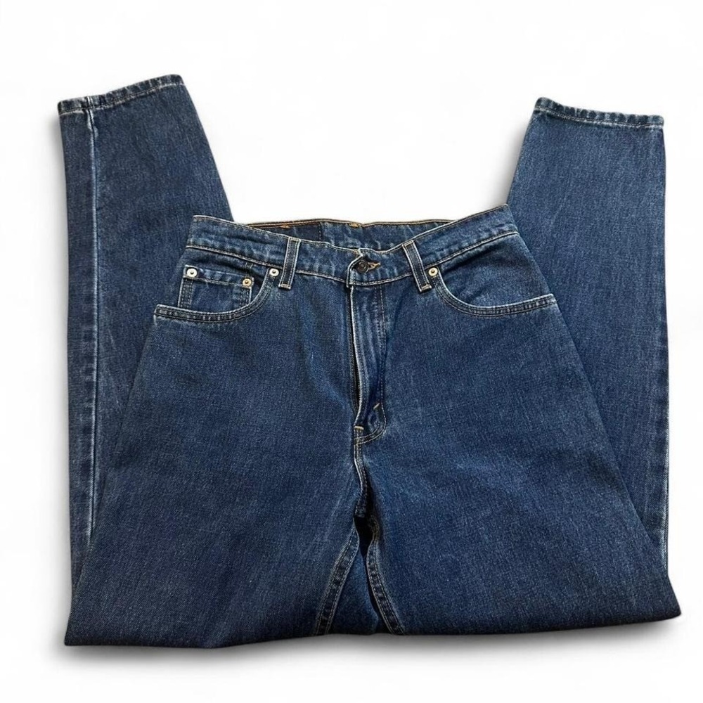 Vintage Levi's 550 relaxed fit tapered leg dark wash 90s denim jeans size 9